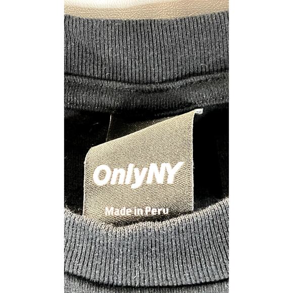ONLY NY Men's Black Block Logo Crewneck Short Sleeve T-Shirt SZ M - Picture 8 of 9